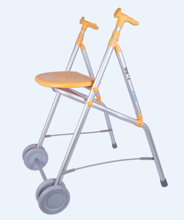 Andador de aluminio con asiento y con ruedas